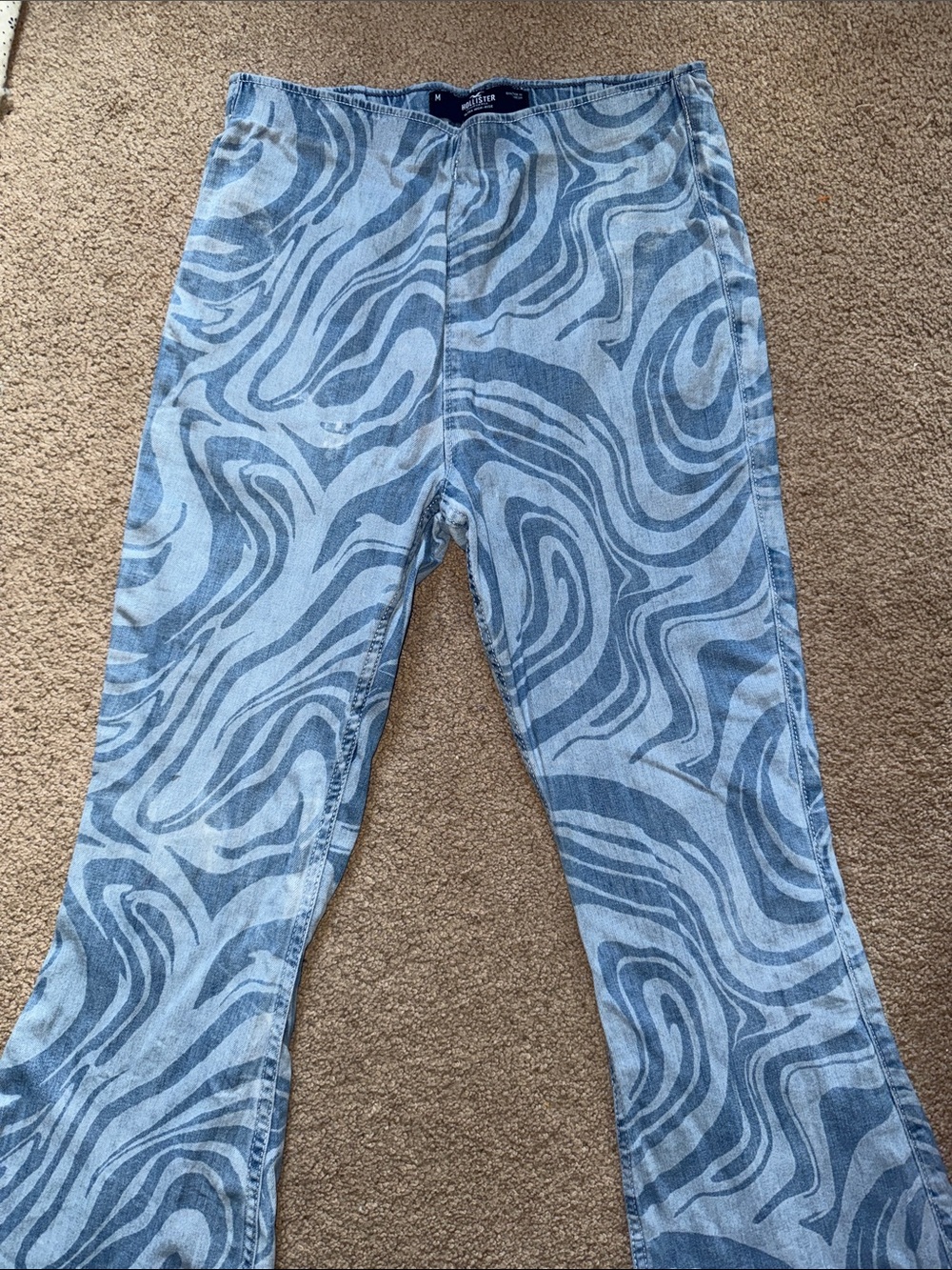 Hollister Blue Swirl Print Flare Jeans